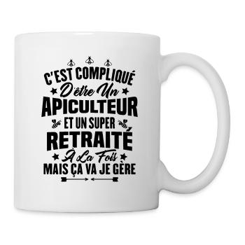 Un apiculteur et un super retraité - Mug blanc - blanc - Droite