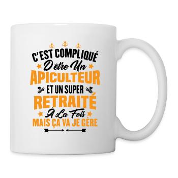 Un apiculteur et un super retraité - Mug blanc - blanc - Droite