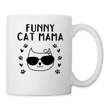 Katzenmama Katzenbesitzerin Katzenliebhaberin Katz - Tasse - Weiß - Rechts