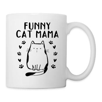Katzenmama Katzenliebhaberin Katzenmama - Lustige - Tasse - Weiß - Rechts