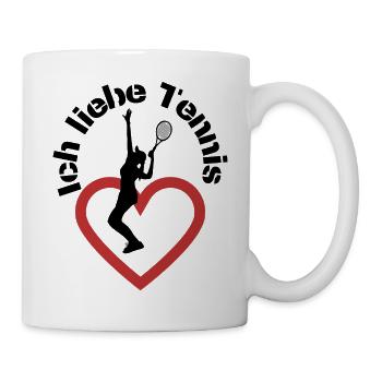 Ich liebe Tennis - Tasse - Weiß - Rechts