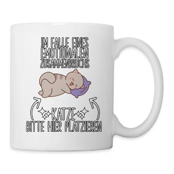 Katzen Spruch Katzenbesitzer Katzen Kuschel - Tasse - Weiß - Rechts
