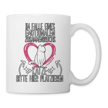 Katzen Spruch Kuschel Outfit Lustiges Katzenhalter - Tasse - Weiß - Rechts