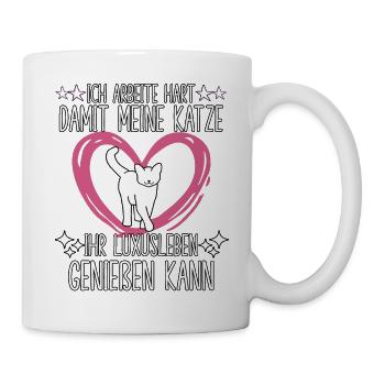 Katzen Fan Katzenfreund Katzenspruch Katzen - Tasse - Weiß - Rechts