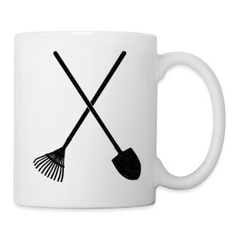 Pelle et râteau - Mug blanc - blanc - Droite