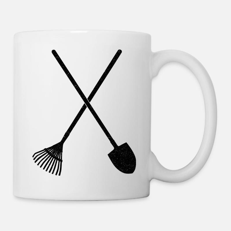 Schaufel und Rechen - Tasse - Weiß