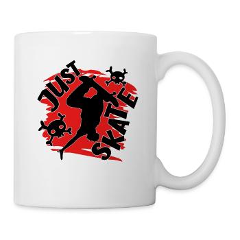 Skater - Just Skate With Skulls - Skateboarder - Mug blanc - blanc - Droite