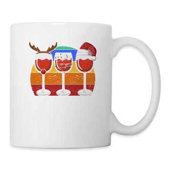 Wine Christmas Santa Claus Cap Xmas Lights - Mug - white - Right