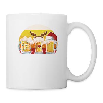 Bierkrug Weihnachtsbaum Lichter Weihnachtsmann - Tasse - Weiß - Rechts