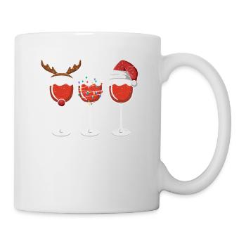 Wine Christmas Santa Claus Hat Xmas Lights - Mug - white - Right