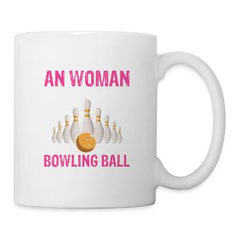 Ne sous-estimez jamais la femme avec la boule de bowling - Mug blanc - blanc - Droite