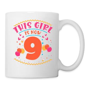 Cette fille a maintenant 9 | Thème Cupcake - Mug blanc - blanc - Droite