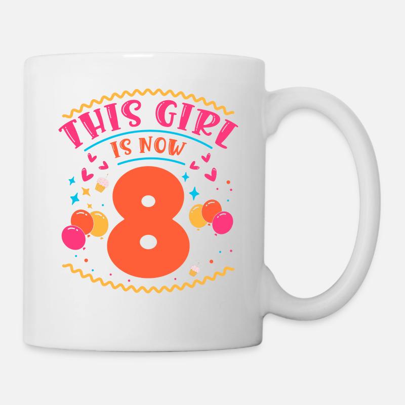 Dieses Mädchen Ist Jetzt 8 | Cupcake Themed - Tasse - Weiß