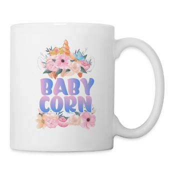 | de maïs pour bébé Mignon | Licorne Chemise Licorne | Fille - Mug blanc - blanc - Droite