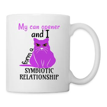 cat can opener symbiotic relationship with cat fat - Mug - white - Right