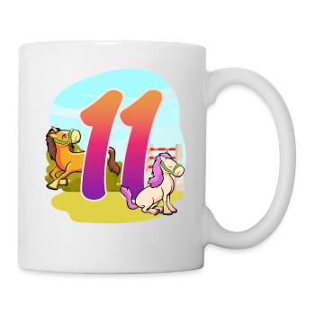 11ème anniversaire Équitation à cheval Thème Onze Fête - Mug blanc - blanc - Droite