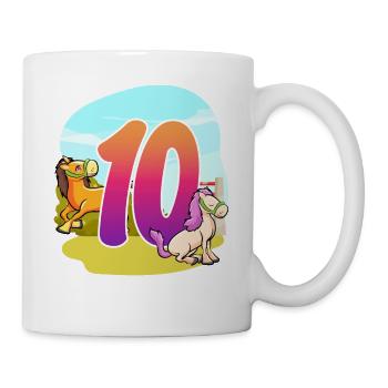 10th Birthday Riding Horse Theme Ten Party - Mug - white - Right