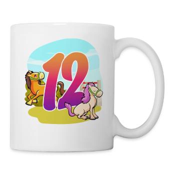 12ème anniversaire Équitation Cheval Thème Douze Fête - Mug blanc - blanc - Droite