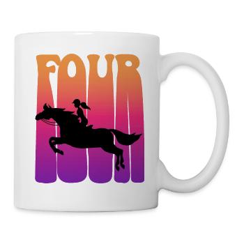 Girl riding, I am 4 years old, children 4. - Mug - white - Right