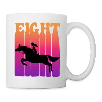 Girl riding, I am 8 years old, children 8. - Mug - white - Right