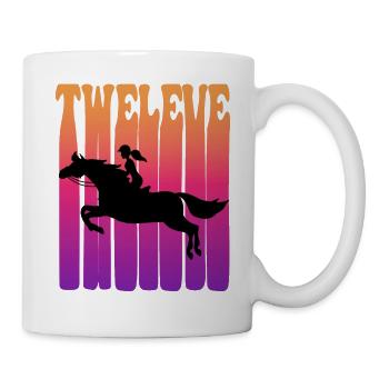 Girl riding, I am 12 years old, children 12. - Mug - white - Right