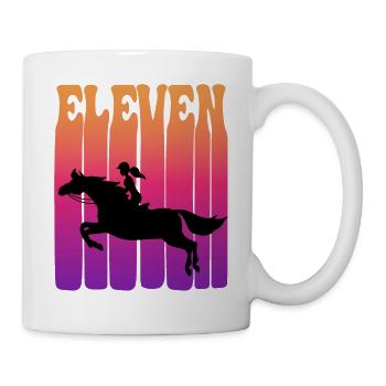 Girl riding, I am 11 years old, children 11. - Mug - white - Right
