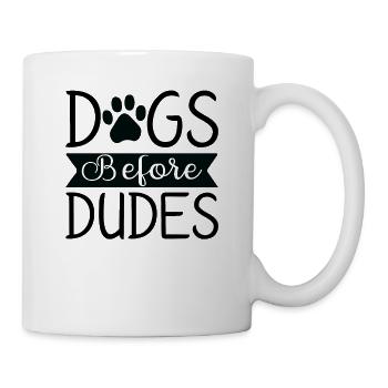 Dogs in front of guys - Mug - white - Right