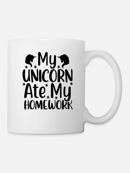 MY UNICORN ATE MY HOMEWORK - Mug - white
