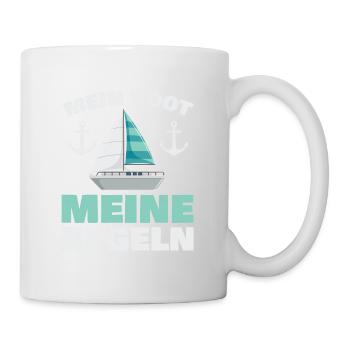 Mein Boot Meine Regeln für alle Wassersportler - Tasse - Weiß - Rechts