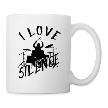 I Love Silence for Percussionists & Drummers Gifts - Mug - white - Right