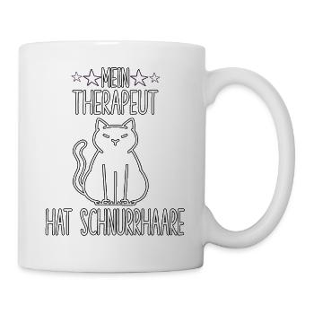 Katze Therapeut lustig Katzenbesitzer Outfit Katze - Tasse - Weiß - Rechts