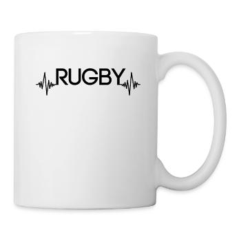 Battement de cœur de rugby - Mug blanc - blanc - Droite