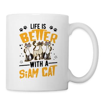 Life is better with a Siam Cat Siamkatze - Mug - white - Right