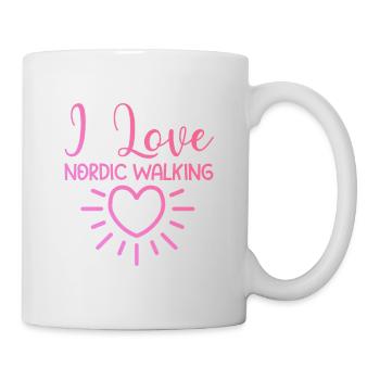 J’adore la marche nordique - Mug blanc - blanc - Droite