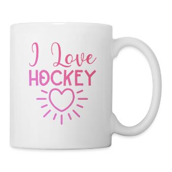 Ich liebe Hockey - Tasse - Weiß - Rechts