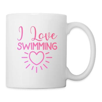 Ich liebe Schwimmen - Tasse - Weiß - Rechts