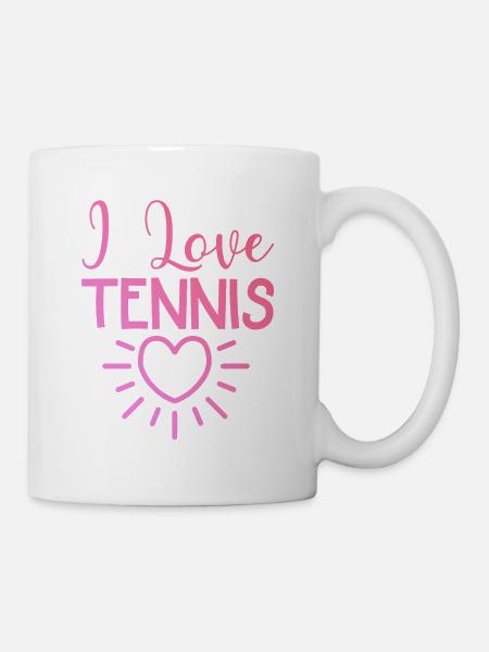 Ich liebe Tennis - Tasse - Weiß