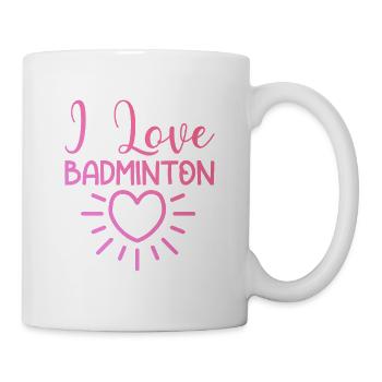 I love badminton - Mug - white - Right