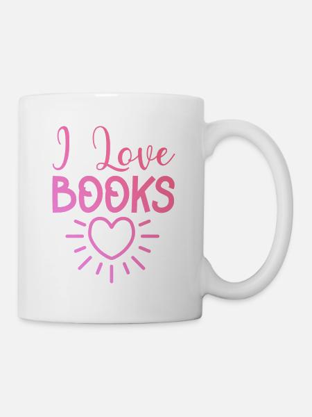 Ich liebe Bücher - Tasse - Weiß