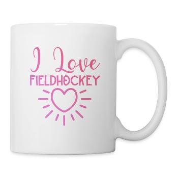 Ich liebe Fieldhockey - Tasse - Weiß - Rechts