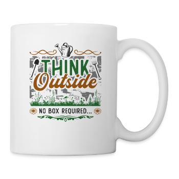 Think Outside, Garten- und Naturliebhaber - Tasse - Weiß - Rechts