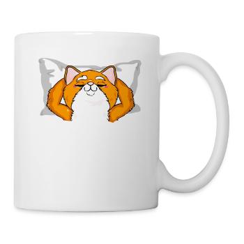 Offizielles Gammeltag Shirt Katze Baby Faulenzer - Tasse - Weiß - Rechts