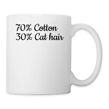 Lustige Katze Meme I 70% Baumwolle 30% Katzenhaar - Tasse - Weiß - Rechts