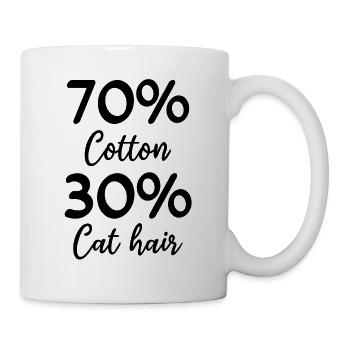 Cat lovers I 70% cotton 30% cat hair I L - Mug - white - Right
