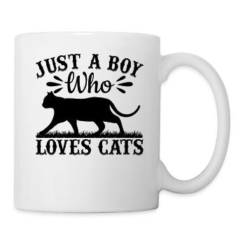 Cat owner I'm just a boy who has cats l - Mug - white - Right