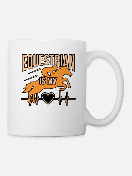 Reiter-lustiges Reiten-mädchen-geschenk - Tasse - Weiß