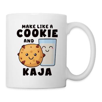 Korean Language Joke Make Like a Cookie and Kaja - Mug - white - Right