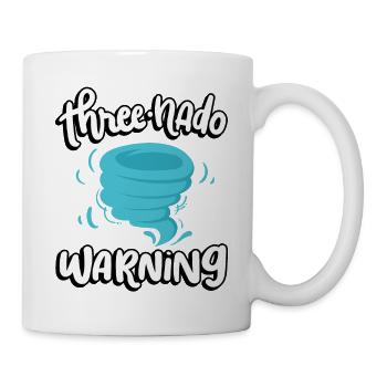 Three-cyclone warning 3rd birthday | Tornado - Mug - white - Right