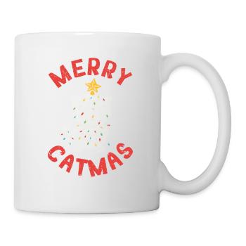 Funny Cat Christmas Tree Cats Love Christmas - Mug - white - Right