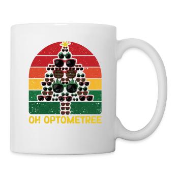 Funny Optician Christmas Tree Glasses Xmas Oh - Mug - white - Right
